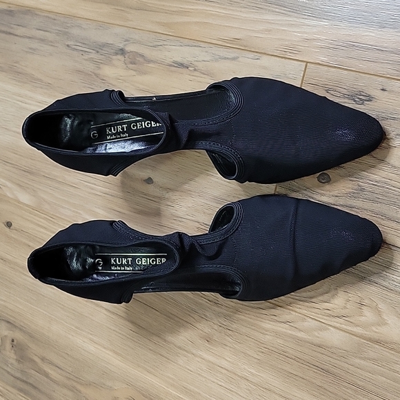 Kurt Geiger Black Mesh Closed Pointed Toe Heels - Picture 5 of 16